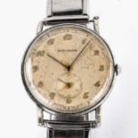 MOVADO - a Vintage stainless steel mechanical bracelet watch, ref. 32789, silvered dial with Breguet