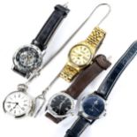 Various wristwatches, including Citizen automatic, Services, Nivada SP etc (5) Lot sold as seen