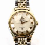 OMEGA - a Vintage gold plated stainless steel 'Pie Pan' Constellation automatic chronometer bracelet
