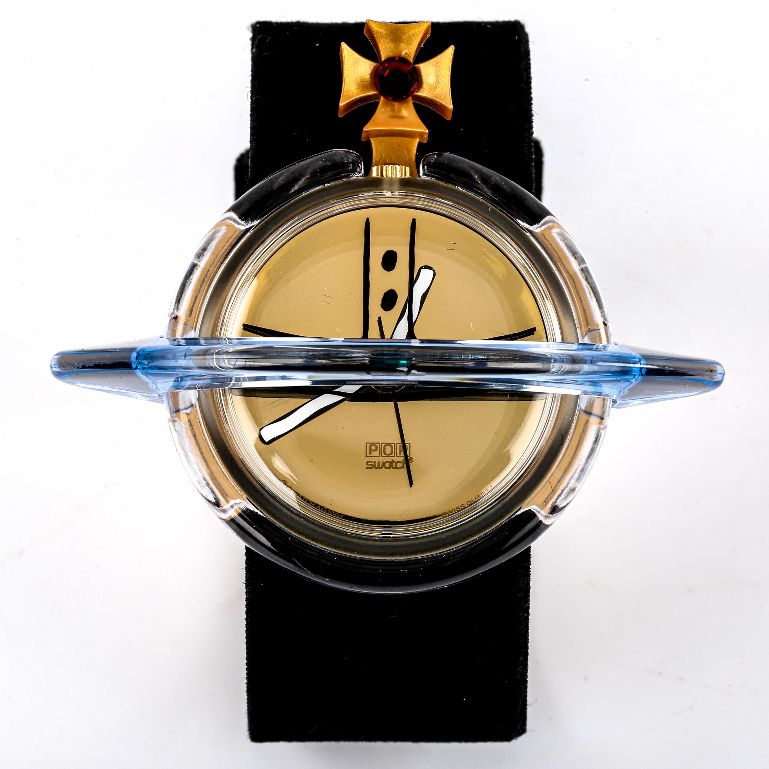 VIVIENNE WESTWOOD for POP SWATCH - a Vintage Orb pop art quartz wristwatch, rim diameter 70mm, - Image 2 of 5