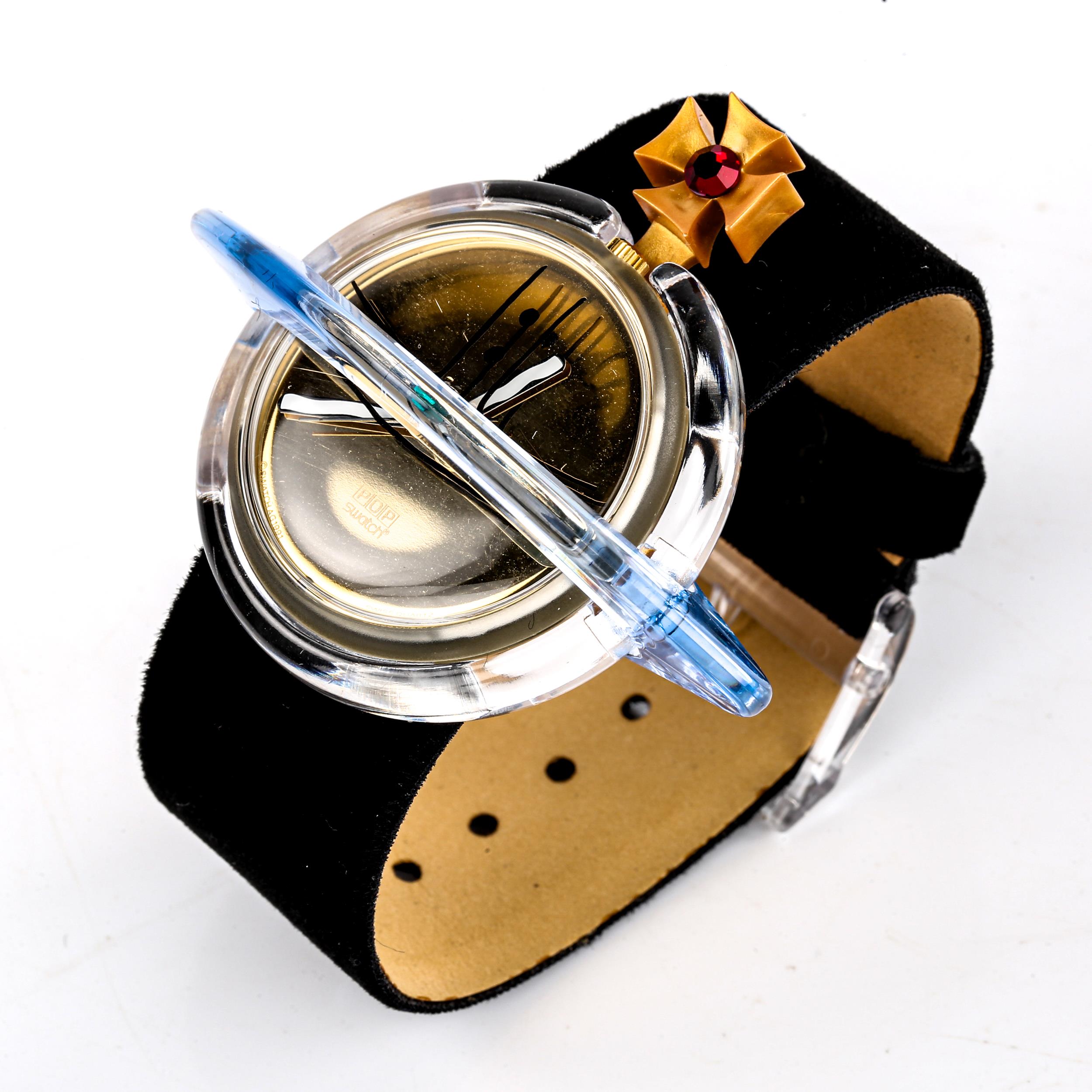 VIVIENNE WESTWOOD for POP SWATCH - a Vintage Orb pop art quartz wristwatch, rim diameter 70mm, - Image 3 of 5