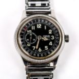 ORIS - a Vintage stainless steel Pointer Date automatic bracelet watch, ref. 2462, black dial with