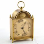 JUNGHANS - a Vintage German brass-cased electronic ato-mat (carriage clock), gilded dial with