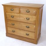 An Art Nouveau satinwood 5-drawer chest, W104cm, H100cm, D49cm