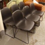 A set of 6 contemporary designer Muuto fibre dining chairs, with moulded maker's marks