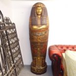 An Egyptian Revival sarcophagus cabinet, in the form of Queen Ankesenamum, H190cm