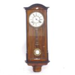 A walnut-cased regulator wall clock, H76cm