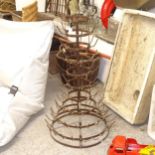 A wrought-iron 11-tier bottle drying stand, H98cm