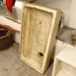 A rectangular enamelled sink, L91cm, D51cm, H15cm