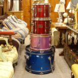 4 various drums, and a Gibraltar drum stand