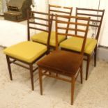 A set of 4 mid-century Meredew ladder-back dining chairs