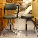 Omal, a pair of mid-century swivel machinist/work chairs