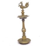 A Middle Eastern brass stand, H80cm