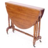 An Edwardian mahogany oval Sutherland table, W84cm, H72cm