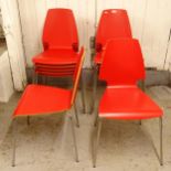 A set of 12 Ikea Vilmar stacking chairs