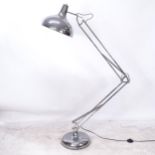 A B&Q Tecton chromed floor standing anglepoise lamp