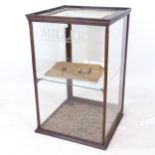 An Antique mahogany-framed and etched glass shop display cabinet, for Miller's Outfitters of