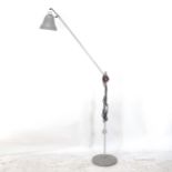 CONRAN style 1960s' adjustable floor lamp, with rosewood and engine turned fittings, tallest setting