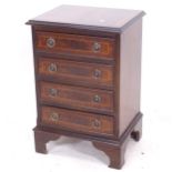 A small reproduction mahogany 4-drawer chest, W41cm, H61cm, D33cm