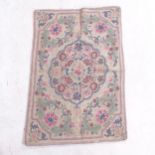 A Kashmiri wool chain stitch wall-hanging, 86cm x 57cm