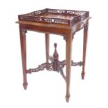 A reproduction mahogany silver table, W49cm, H70cm, D46cm