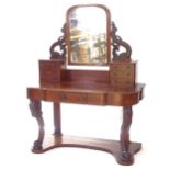 A Victorian mahogany Duchess dressing table, W120cm, H146cm, D50cm