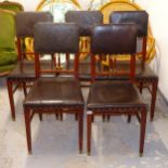 5 Austrian secessionist chairs, with brass detail to the back and brass feet, circa 1900