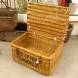 A Vintage wicker "Watford Model" basket", L77cm, H41cm, D54cm