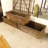 3 cast-iron troughs, 1 by Ransomes