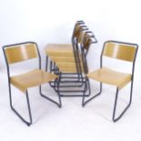 A set of 6 Very Good & Proper (VG&P) utility canteen chairs, by Ed Carpenter and Andre Klauser,