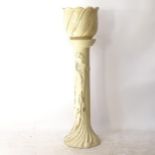 An Art Deco design Italian ceramic jardiniere and pedestal, H127cm