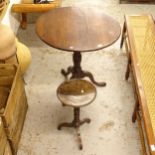 A Georgian oak tilt-top occasional table, on tripod base, and a wine table, on tripod base (2)