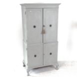 A mahogany 4-door cocktail cabinet (partially painted), W76cm, H151cm, D46cm