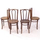 A set of 4 Eastern European bentwood chairs