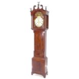 An 18th century 8-day longcase clock, having a 30" arch-top dial with 2 subsidiary dials, and