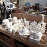 A large quantity of various cream ware, makers include Royal Creamware, Leedsware, Authentic