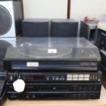 Various Vintage Hi-Fi, including Teac CD player, Technics quartz synthesiser, Memorex turntable, and