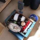 A box of ornaments and china