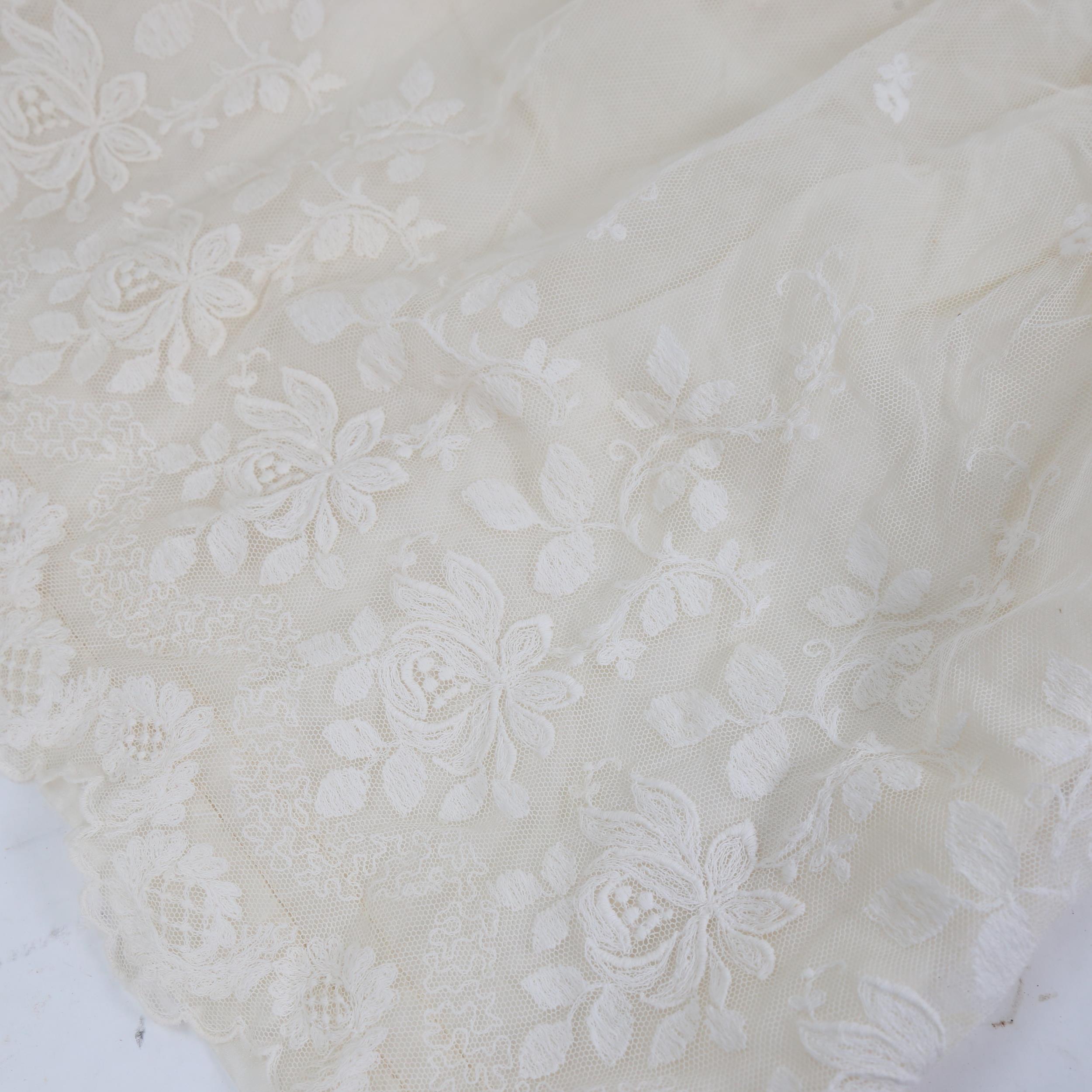 Victorian embroidered lacework christening gown - Image 2 of 2