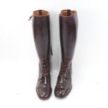 A pair of nearly new gent's lace-up leather riding boots, by Hawkins