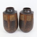 A pair of Clanta pottery vases, height 24cm