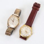 An Oris gold plated wristwatch, and an Allaine gold plated automatic wristwatch (2)