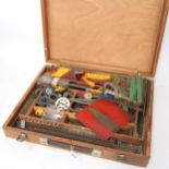 A wooden case of Vintage Meccano