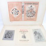 2 original ink and watercolour book cover designs, including Gulliver's Travels by Jonathan Swift,