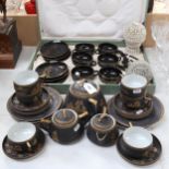 A Japanese eggshell tea service with lithophane lady, Oriental lacquer teaware, and soapstone items
