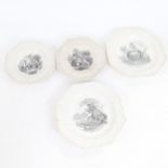 2 pairs of 19th century transfer printed nursery plates, largest 16cm across