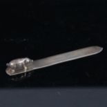 S MORDAN & COMPANY - a George V silver paperknife, surmounted by a pig, dated 1914, length 12cm