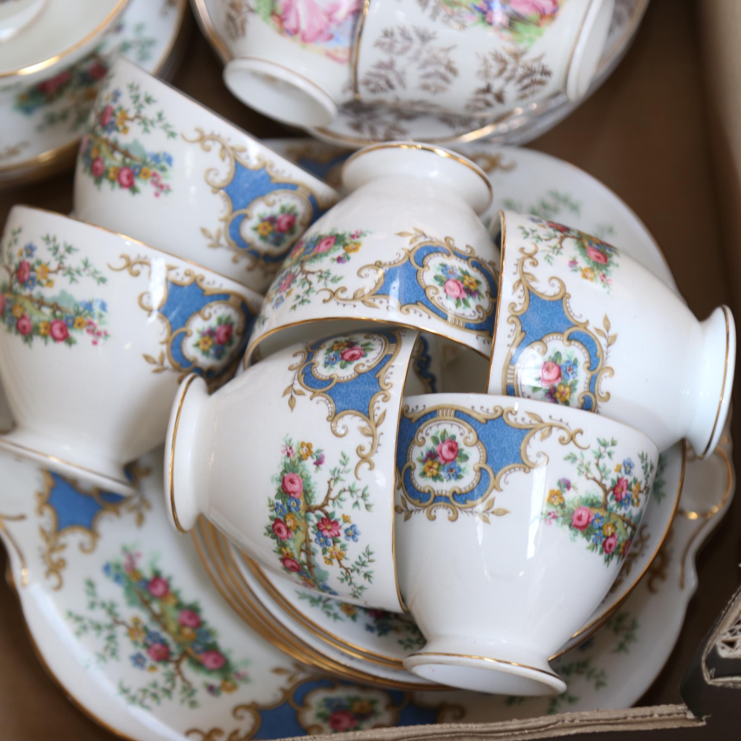 1930s dinner service with painted motifs, Coalport tea set, and other teaware - Image 2 of 2