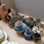 Various Studio pottery bowls, dishes etc