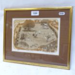 Glynn Thomas, sepia limited edition print, Normandy farm, no. 24/100, pencil signed, framed, overall